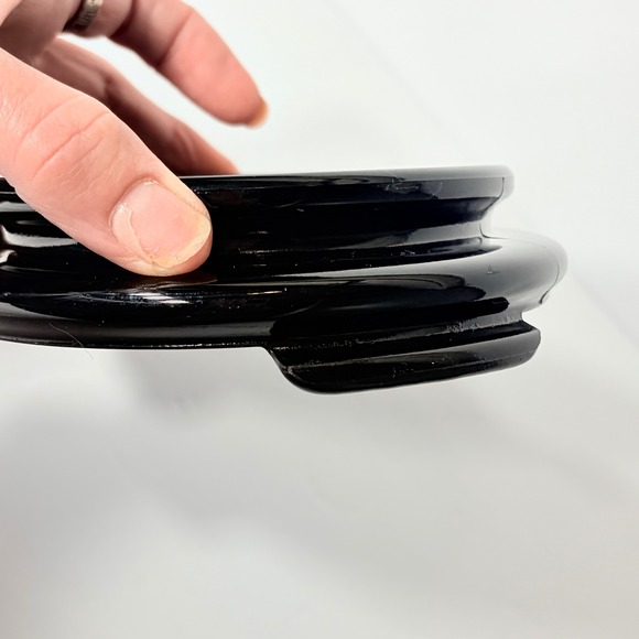 Art Deco Black Amethyst Glass Chinese Style Display Stand Base for a Vase - Picture 7 of 14